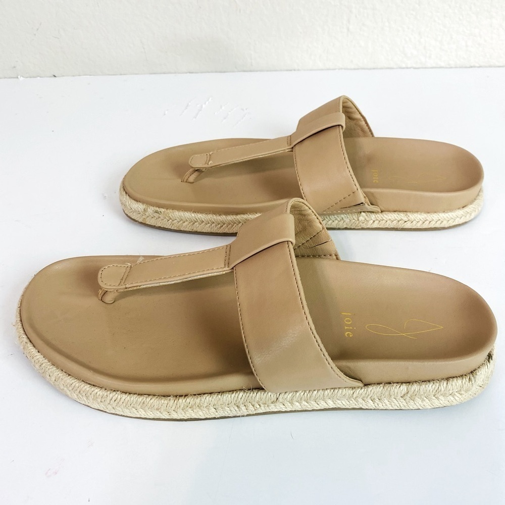 Joie Tan Nacho Espadrille Faux Leather Sandals Size 9.5 - Picture 2 of 7